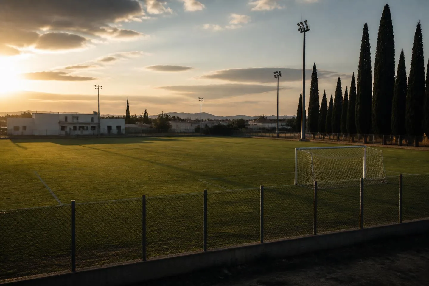 Our training pitch in Dali, Nicosia at golden hour
